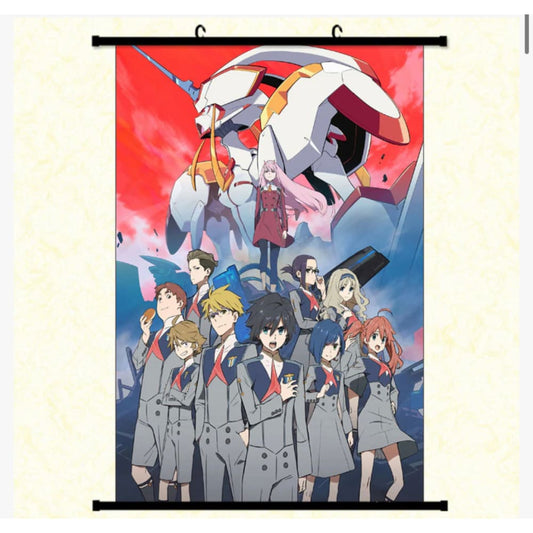 Anime 90x60cm wall scroll – darling in the franxx – multiple designs available - design 2 - posters anime - poster anime