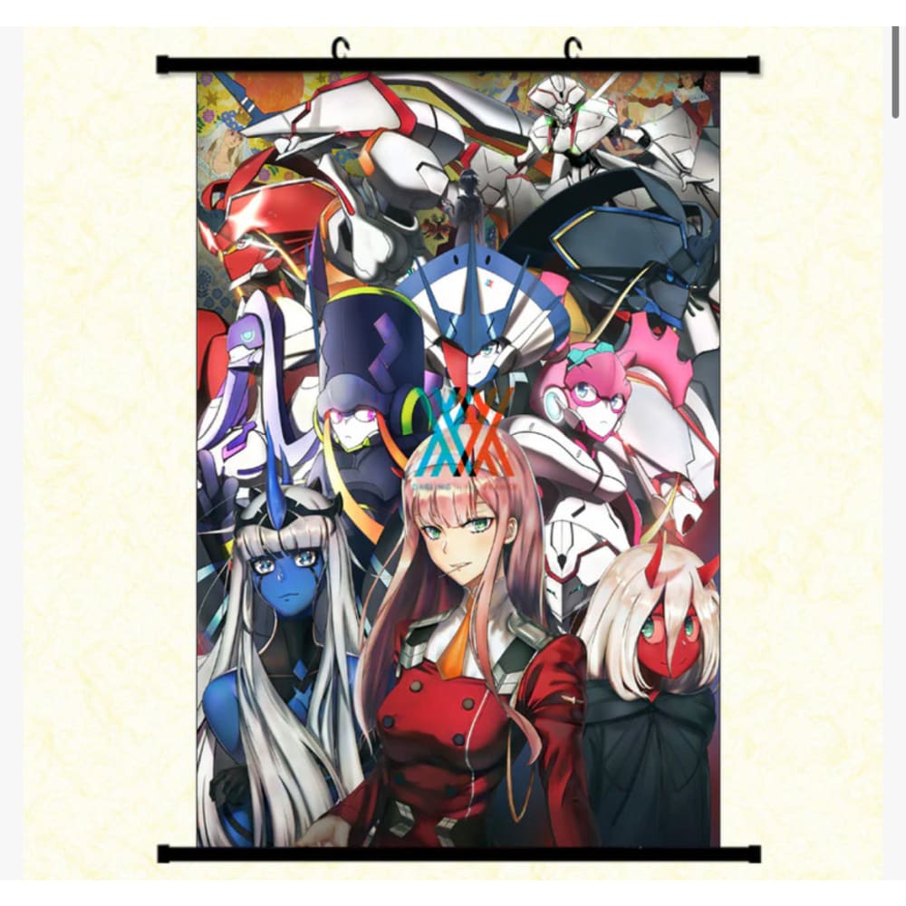 Anime 90x60cm wall scroll – darling in the franxx – multiple designs available - design 3 - posters anime - poster anime