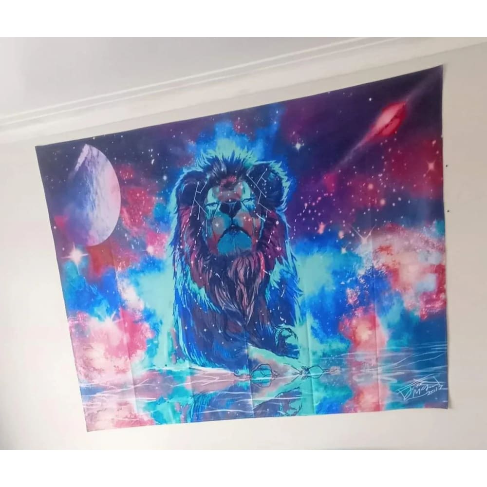 Kr magic galaxy lion tapestry - decorative tapestries home&living materials