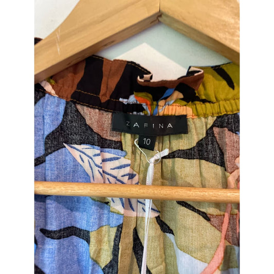 Zafina size 10 tropical print top - clothing tops blouse - clothing & fashion - designer clearance - top women’s apparel