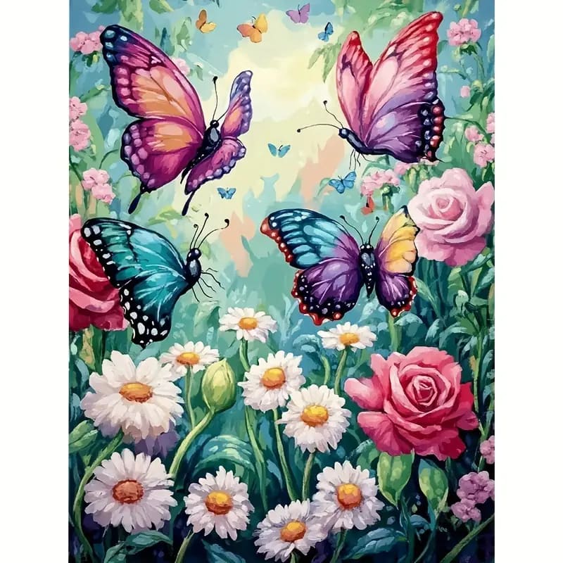 30x40cm diamond art kit – vibrant flower & butterfly designs – brand new - drawing & painting kits crafts