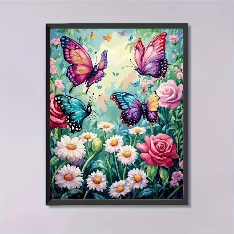 30x40cm diamond art kit – vibrant flower & butterfly designs – brand new - drawing & painting kits crafts