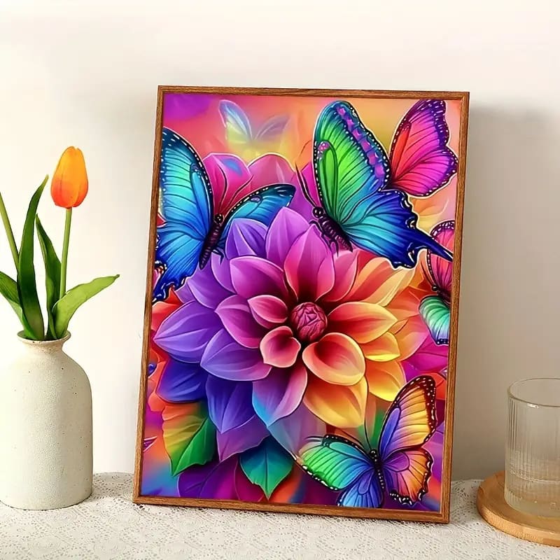 30x40cm diamond art kit – vibrant flower & butterfly designs – brand new - drawing & painting kits crafts