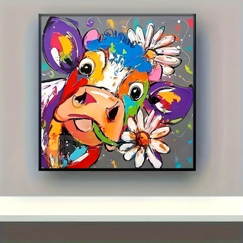 20x20cm diamond art kit – tulip & daisy cow designs – brand new - mosaic kits crafts
