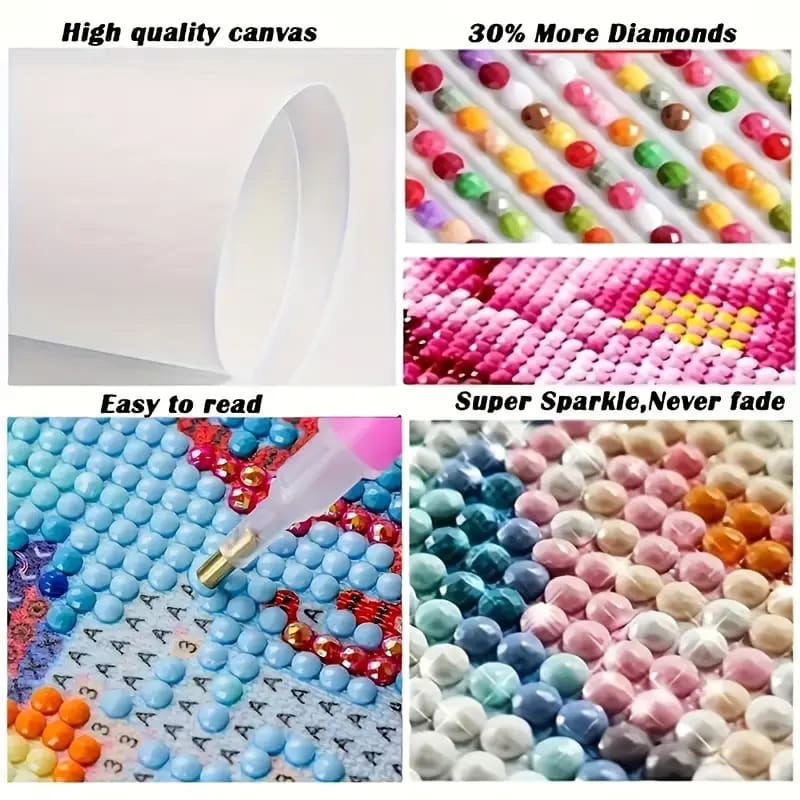 20x20cm diamond art kit – tulip & daisy cow designs – brand new - mosaic kits crafts
