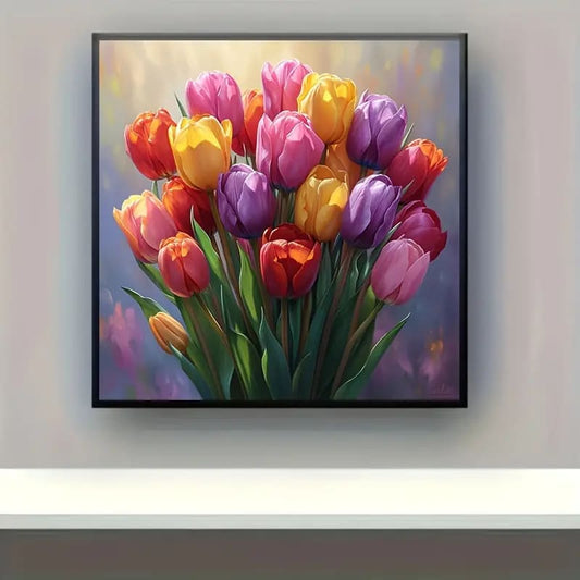 20x20cm diamond art kit – tulip & daisy cow designs – brand new - mosaic kits crafts