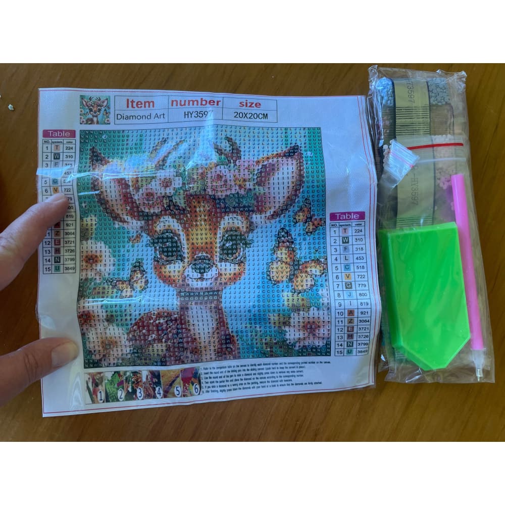 5d diamond painting kit - deer 20x20cm - mosaic kits crafts