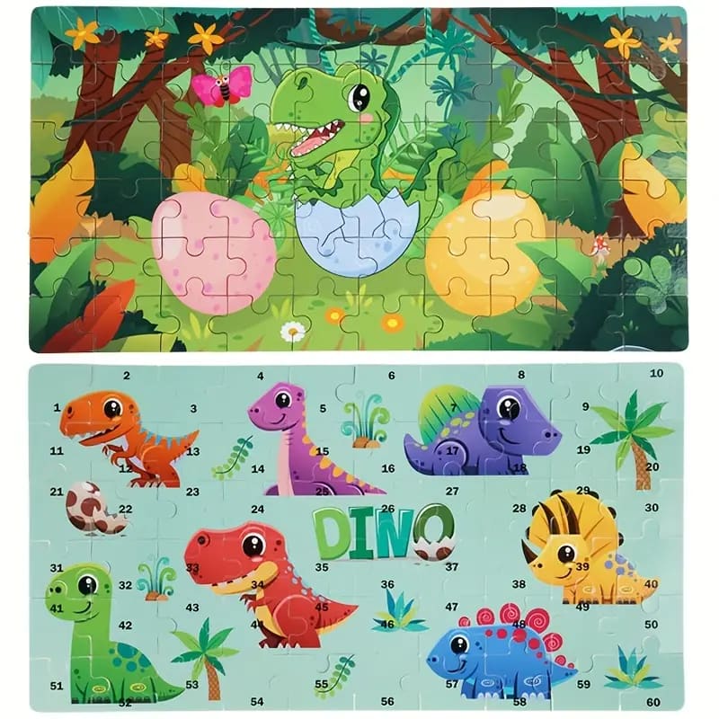 2-in-1 dinosaur puzzle - puzzles toys