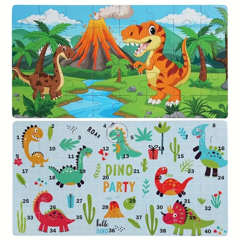 2-in-1 dinosaur puzzle - puzzles toys