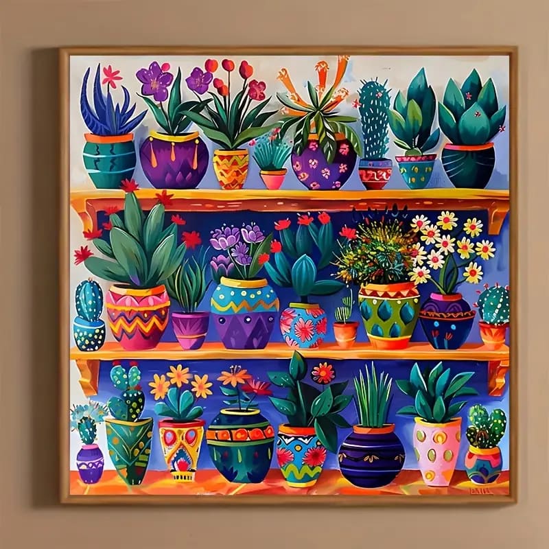 40x40cm potted plants diamond art kit - art & craft kits crafts