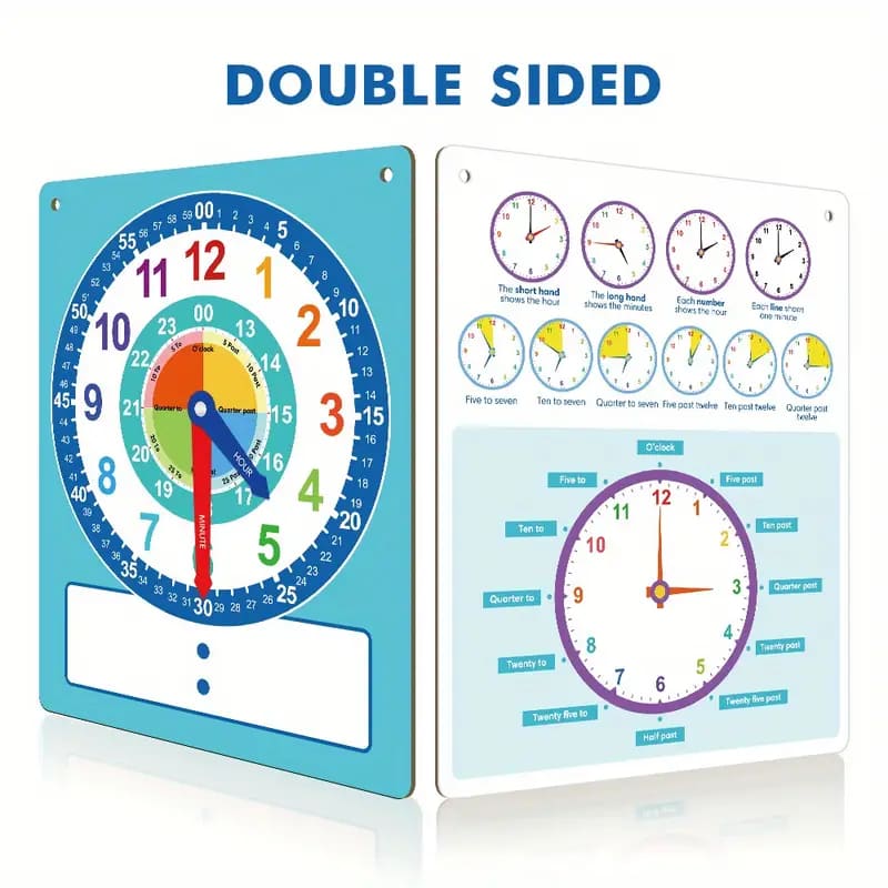 Double sided dry erase teaching clock - dry-erase boards stationery