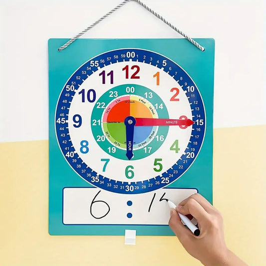 Double sided dry erase teaching clock - dry-erase boards stationery