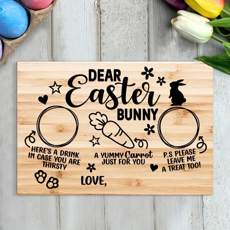 Easter bunny wooden board - holiday ornaments seasonal & holidays decorations