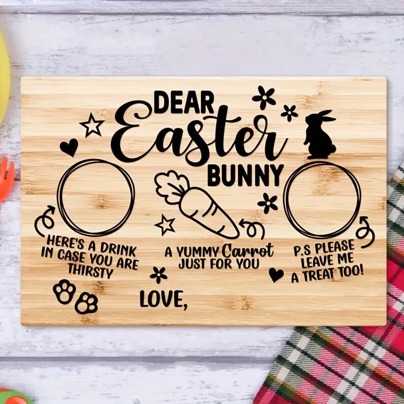 Easter bunny wooden board - holiday ornaments seasonal & holidays decorations