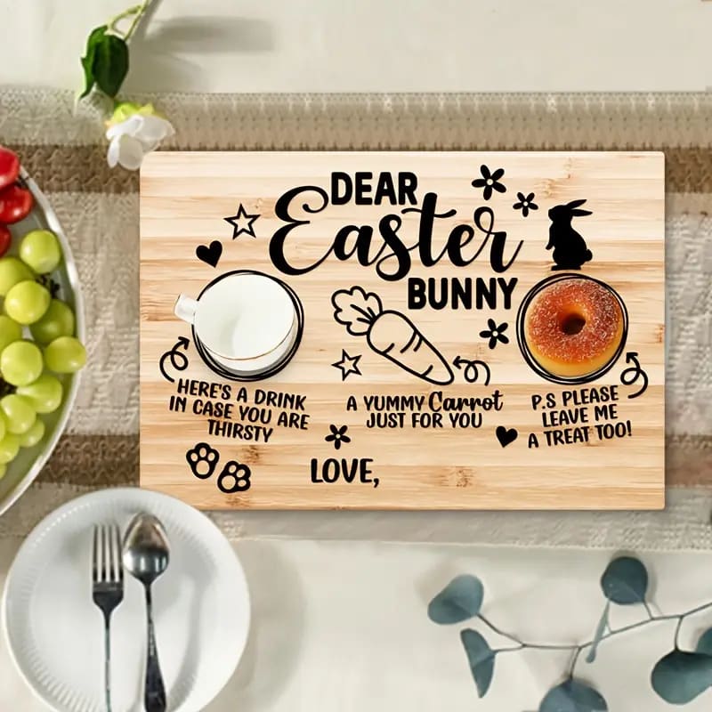 Easter bunny wooden board - holiday ornaments seasonal & holidays decorations