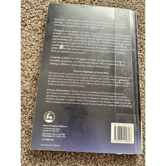 Leadership in social care edited by zoë van zwanenberg - e-books printed media