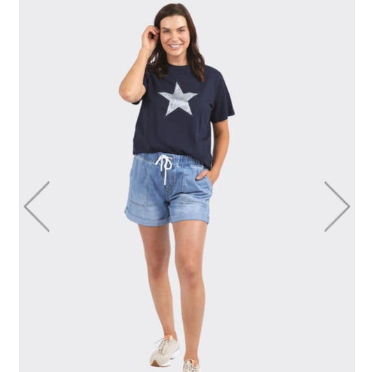 Elm sparkle star tee – navy – sizes 8 & 10 – brand new - t-shirts top women’s apparel