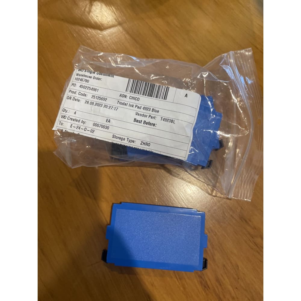 4x trodat ink pad 4923 blue - embossing stamps office supplies - stationery stationery