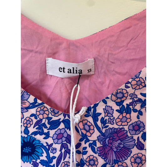 Et alia size xs ella top in floral meadow – brand new - blouses blouse - clothing & fashion - designer clearance - top