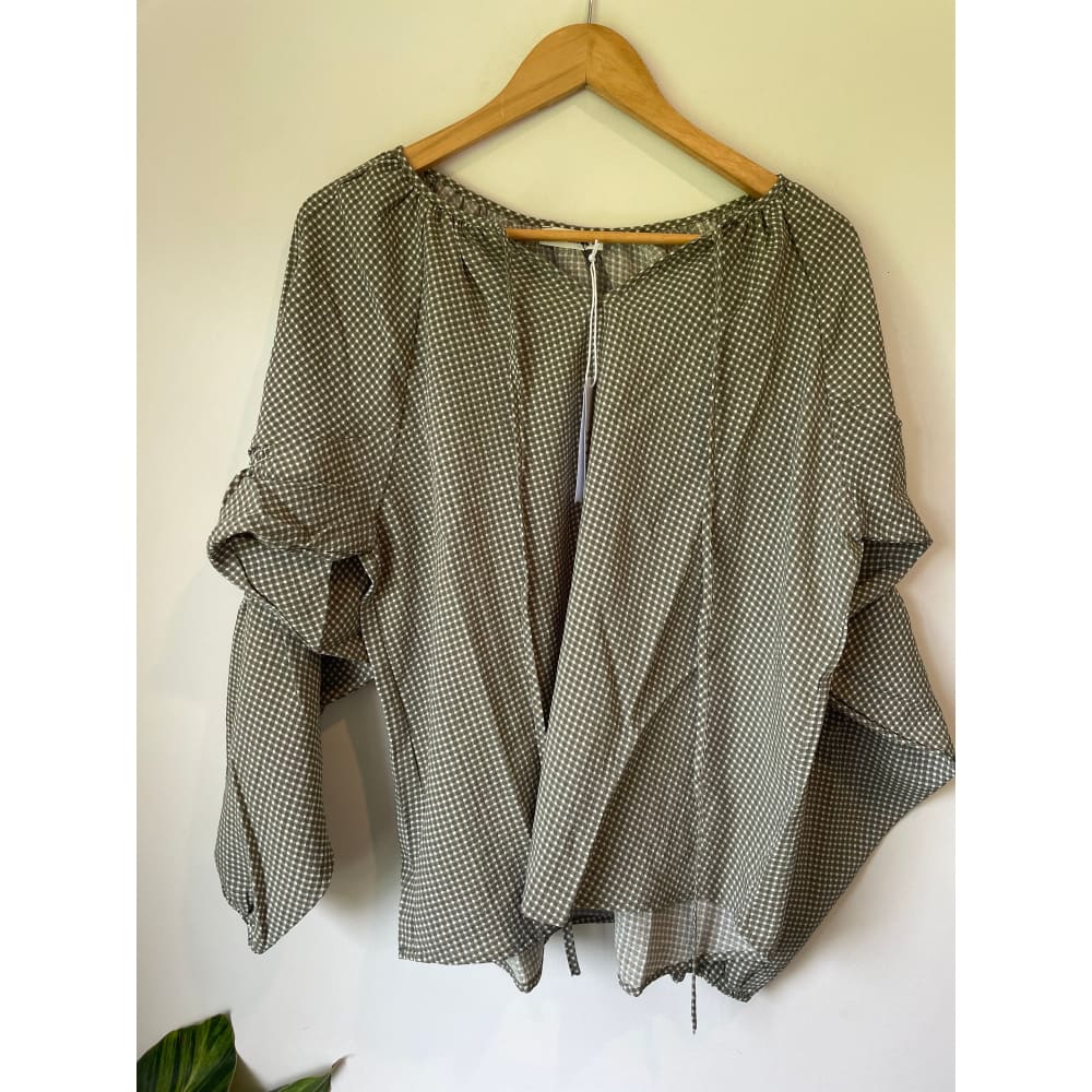 Et alia finn blouse – sage gingham brand new - sage / xs - blouses blouse - clothing & fashion - designer clearance