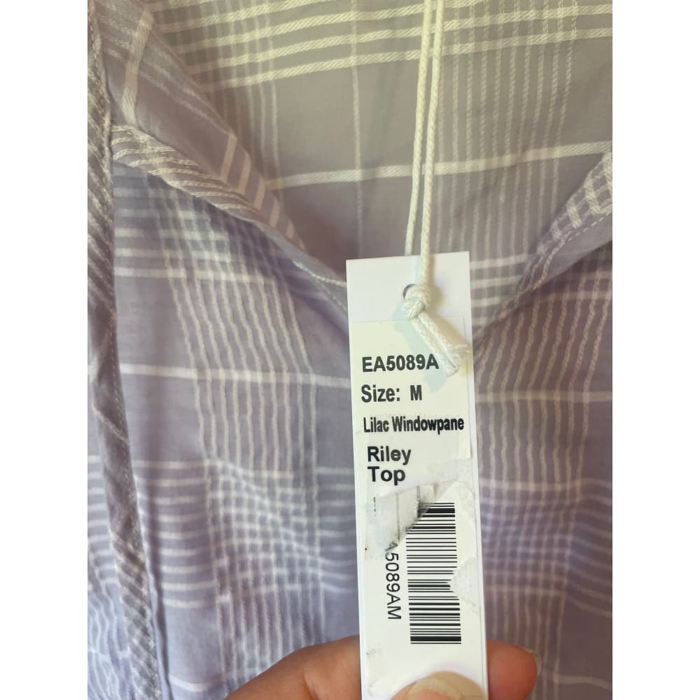Et alia size m riley top – lilac plaid - blouses blouse - clothing & fashion - designer clearance - top women’s apparel