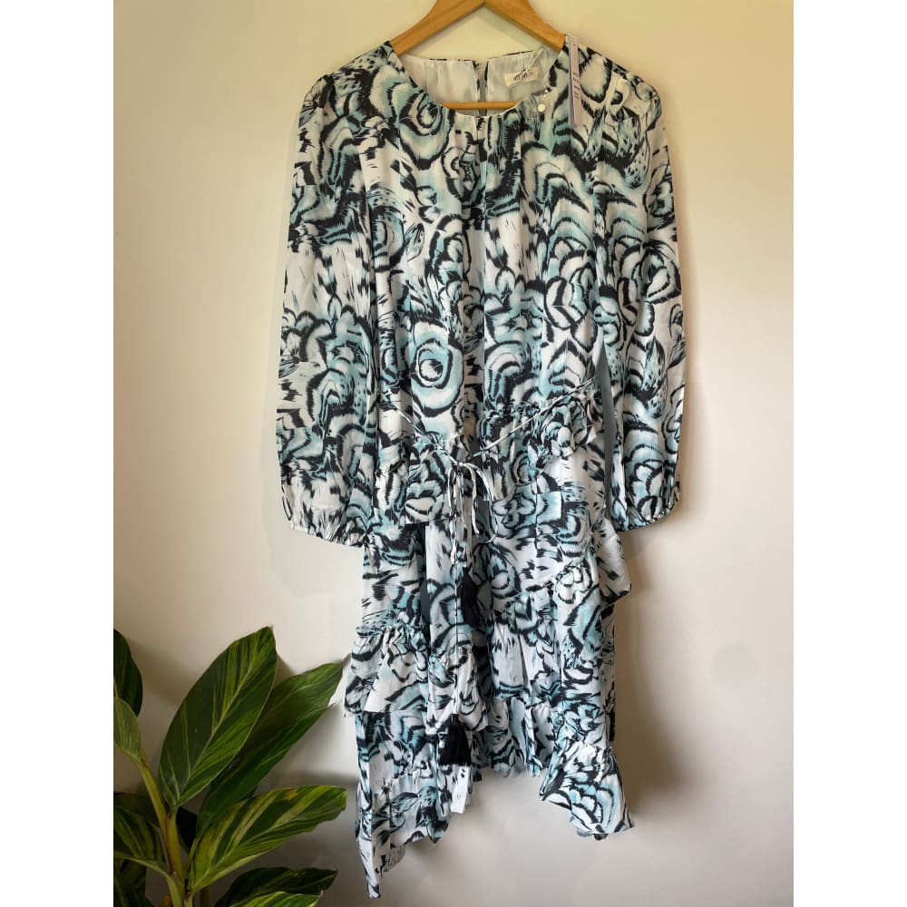 Et alia size xxs stevie dress in feather print - dresses blouse - clothing & fashion - designer clearance women’s