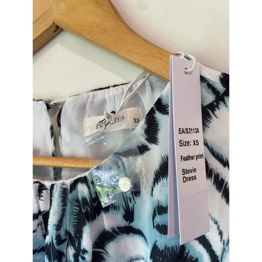 Et alia size xxs stevie dress in feather print - dresses blouse - clothing & fashion - designer clearance women’s