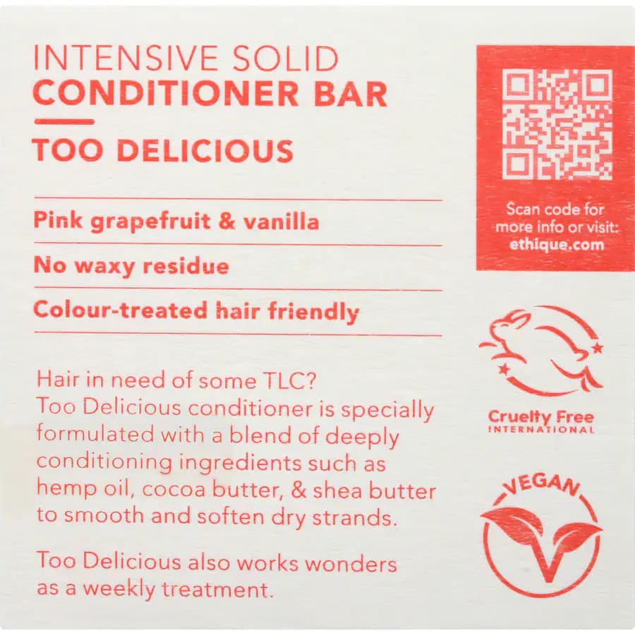 Ethique conditioner too delicious solid 60g - conditioners health and wellness