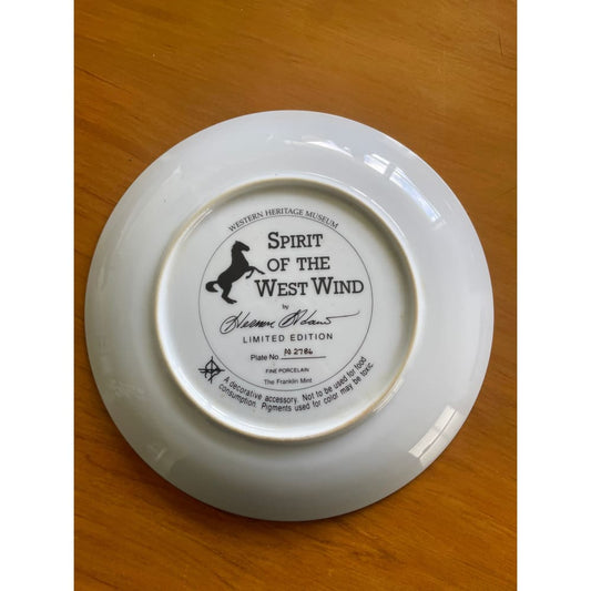Limited edition franklin mint plate - ’spirit of the west wind’ american indian plate - collectible coins collectible