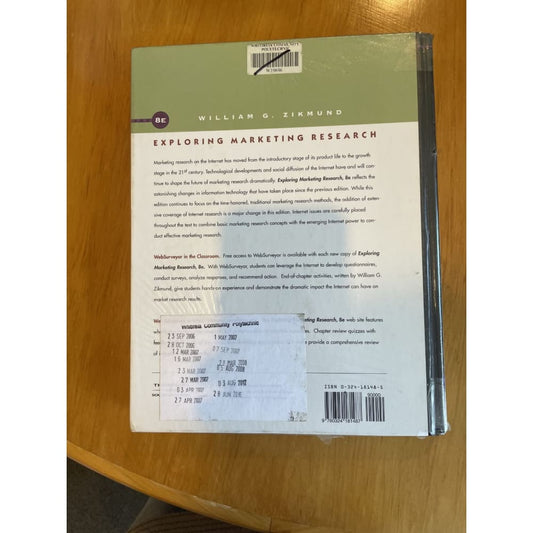 Exploring marketing research 8e - william g zikmund - advertising & marketing condition: used - seasonal & holidays