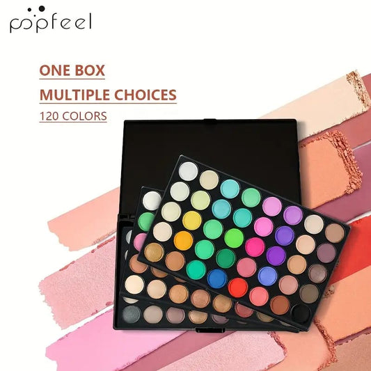 Popfeel 120-color eyeshadow palette - matte & shimmer finishes - eye shadows eye - makeup women’s beauty product