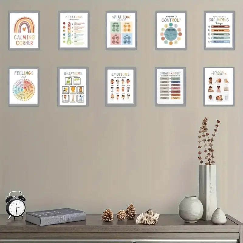 10-Piece A4 Calming Corner Poster Set
