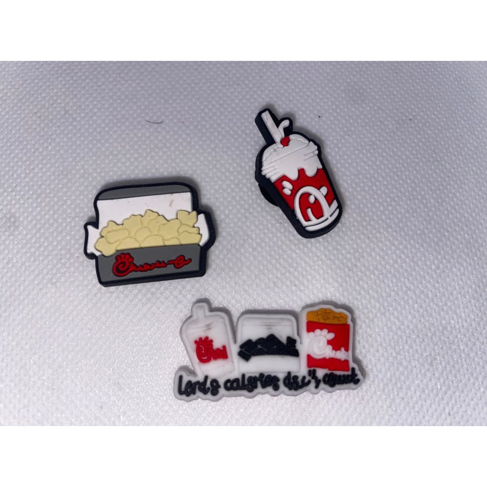 3x fast food feast shoe charms for clogs - shoe accessories clogs - shoe accessories - shoe charms fashion accessories