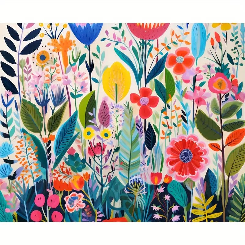 Vibrant floral diamond painting kit - mosaic kits crafts