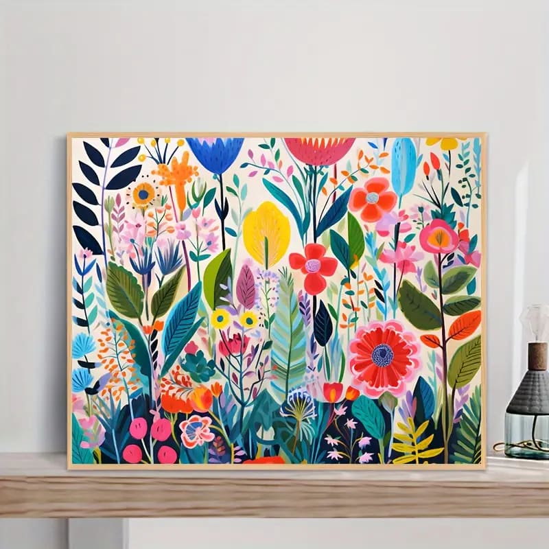 Vibrant floral diamond painting kit - mosaic kits crafts