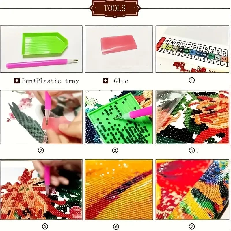 30x30cm diamond art kit – poppy & spring blossom designs – brand new - drawing & painting kits crafts