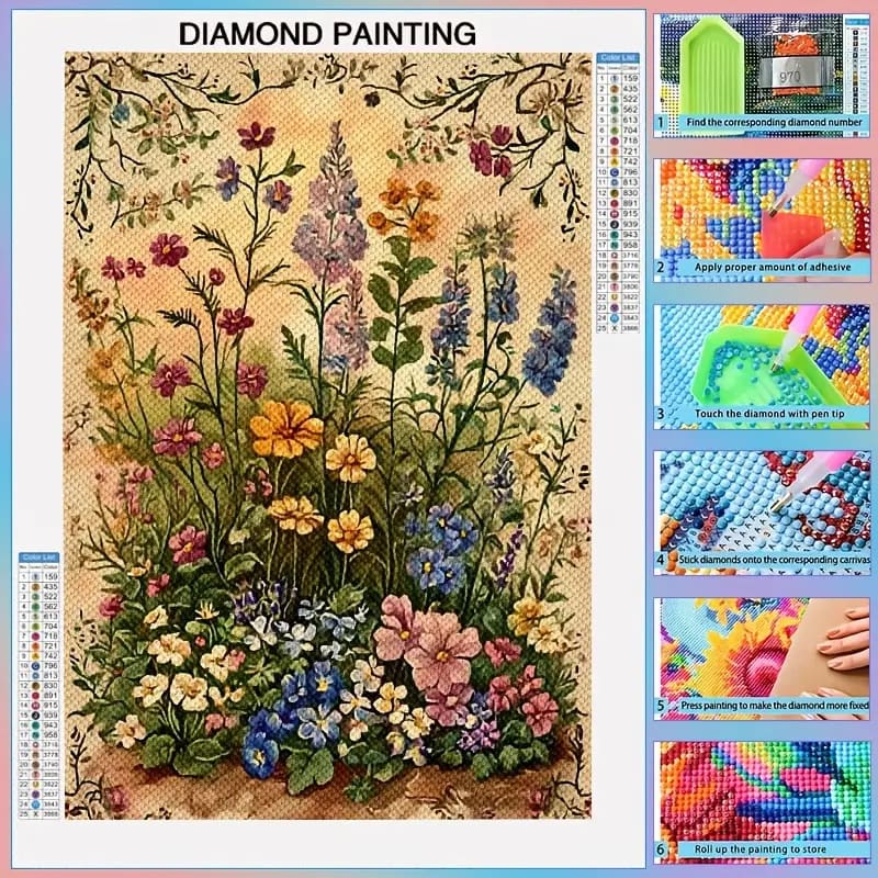 30x40cm cottage garden diamond painting kit - drawing & painting kits crafts