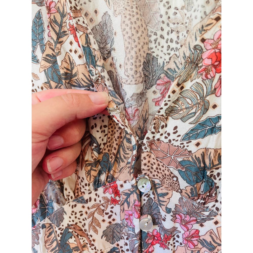 BRAND UNKNOWN Size 10 Floral Leopard Rayon Maxi Dress