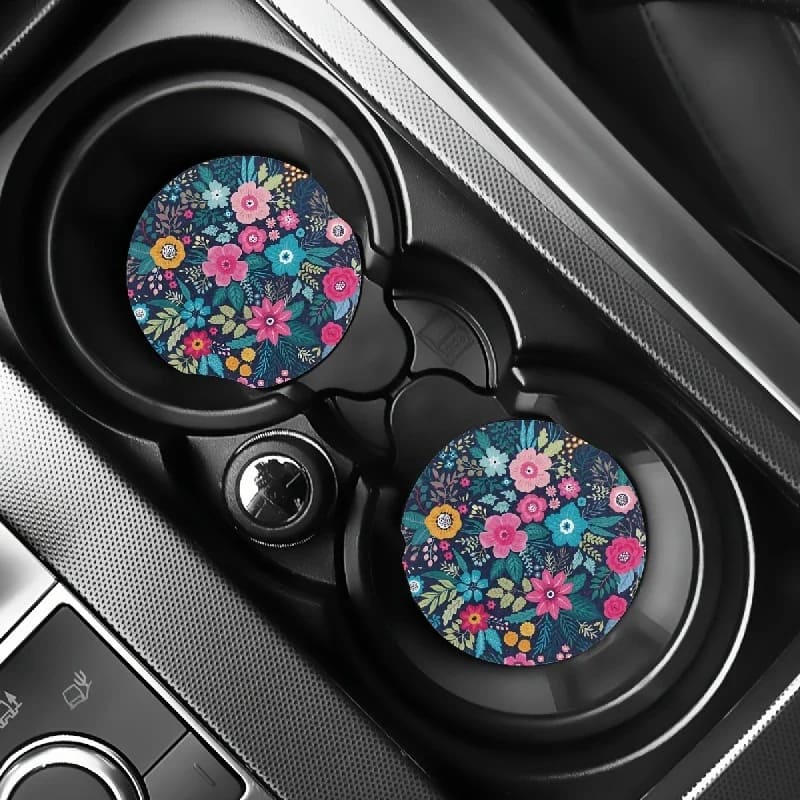 2pc absorbent car cup holder liners - vehicle fluids home&living materials