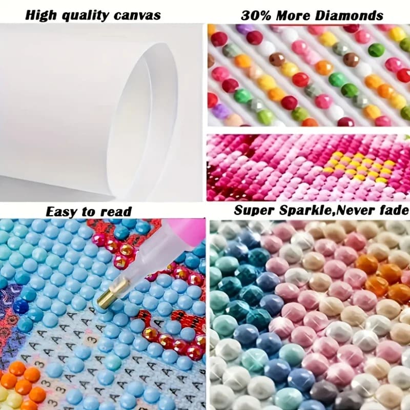 30x30cm diamond art kit – flower & hearts and floral designs – brand new - drawing & painting kits crafts