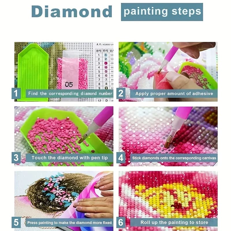 30x30cm diamond art kit – flower & hearts and floral designs – brand new - drawing & painting kits crafts
