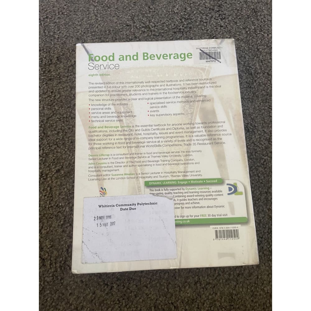 Food and beverage service: eighth edition - print books book - condition: used - food & beverage printed media