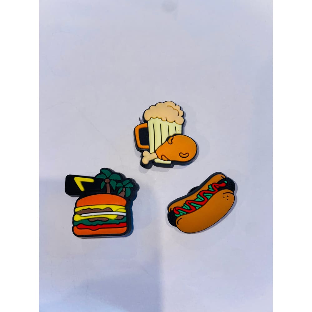 3x food themed shoe charms - 12 - shoe accessories clogs - shoe accessories - shoe charms fashion accessories