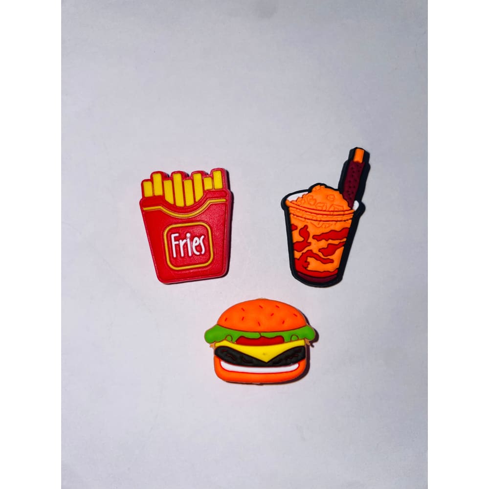 3x food themed shoe charms - 7 - shoe accessories clogs - shoe accessories - shoe charms fashion accessories