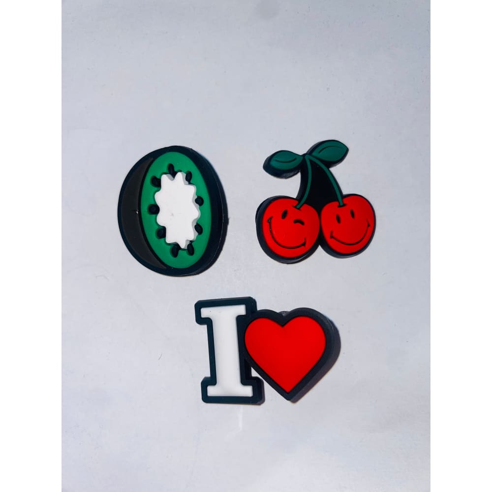 3x fruit-designed shoe charms – brand new – multiple designs in each set - 1 - shoe accessories clogs - shoe
