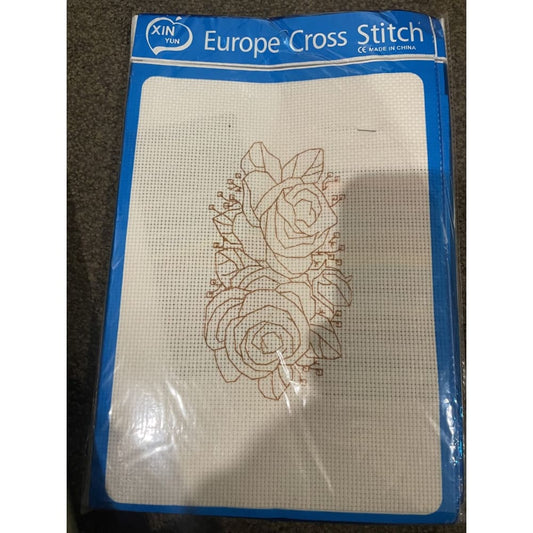 Full cross stitch kit – brand new – a4 size – floral designs available - needlecraft kits crafts - cross-stitch crafts