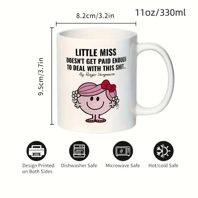 Little miss “doesn’t get paid enough for this s***” white ceramic mug - mugs home&living materials