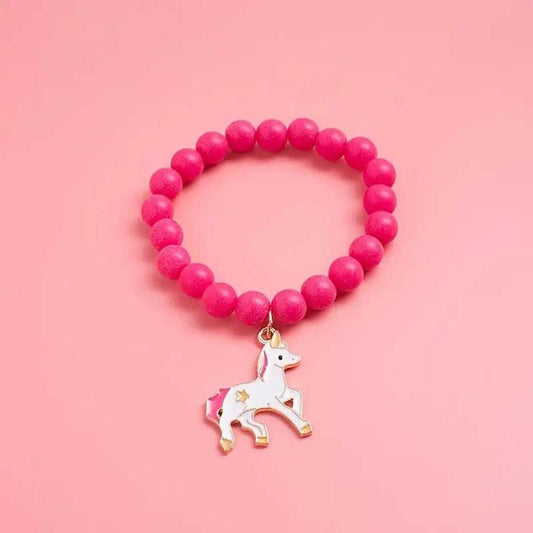 3-piece unicorn rainbow flower beaded bracelet set for girls - bracelets bracelet - jewelry fashion accessories