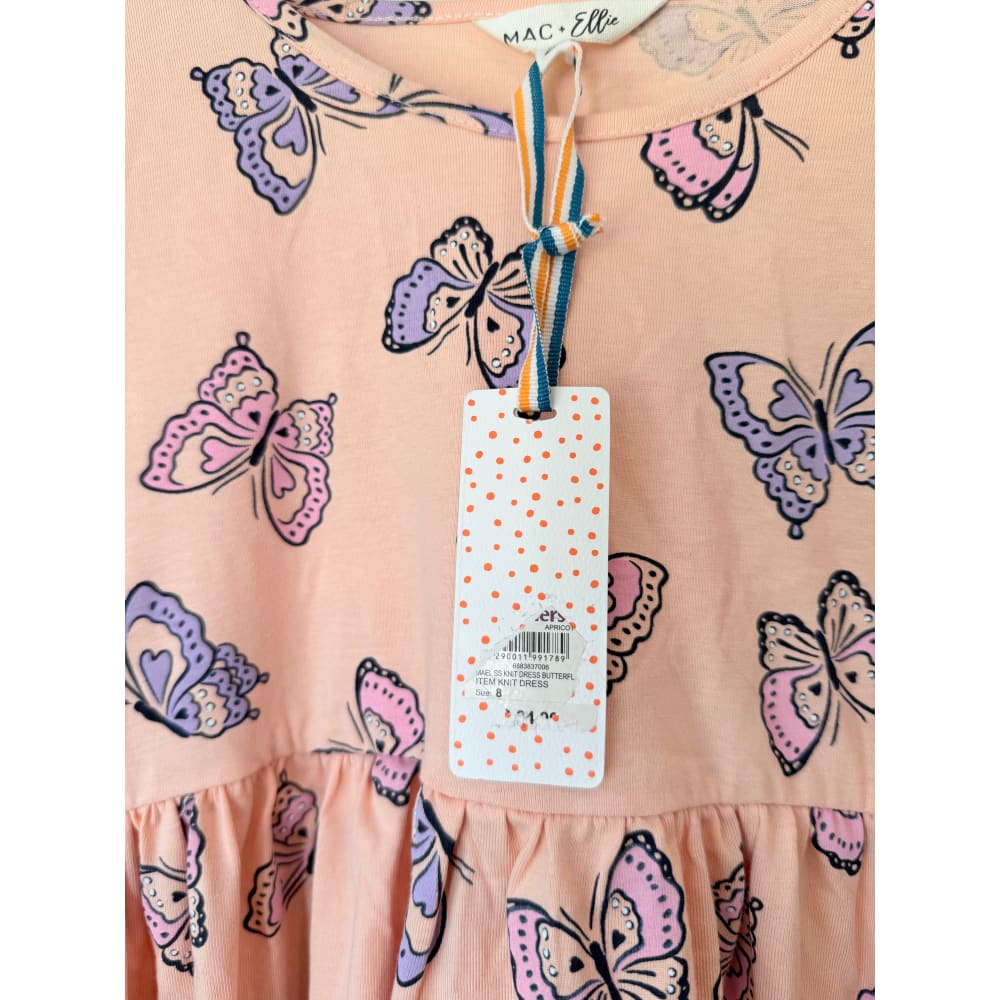 Mac + ellie size 8 butterfly print dress peach - dresses top womenās apparel