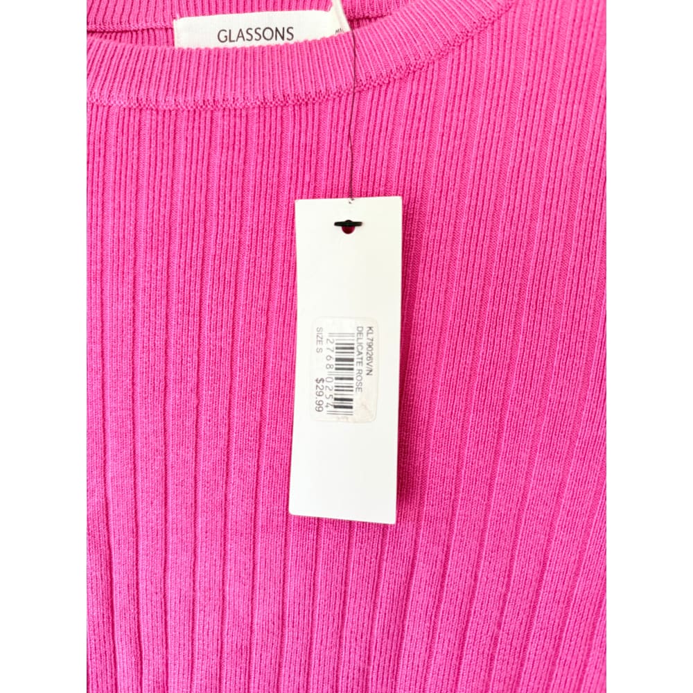 Glassons size s delicate rose ribbed top rrp $29.99 - clothing tops top women’s apparel